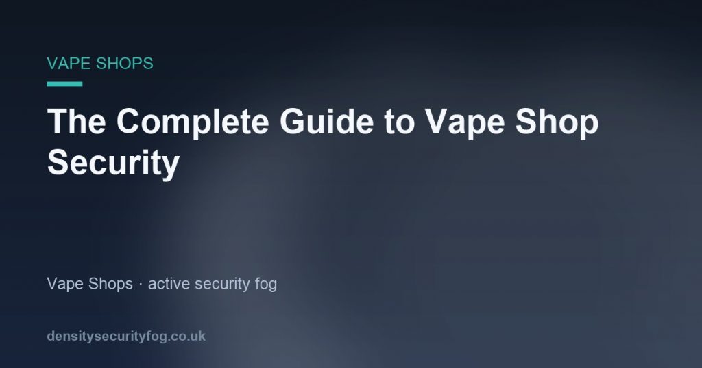 Vape shop interior with security camera visible on wall and locked display cases