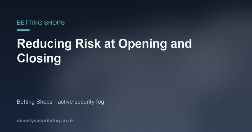 A betting shop manager conducting an opening routine with security monitoring in place