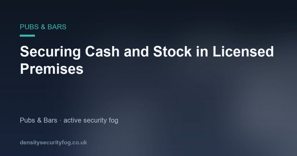 A modern security fog system protecting a pub cellar and till area against break-in theft