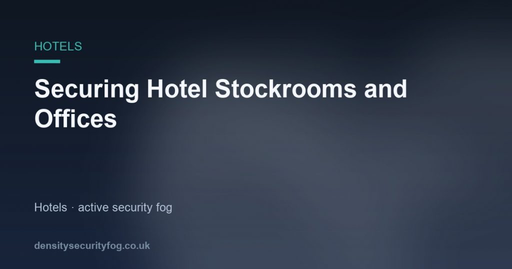 Hotel stockroom with fogging system installation protecting valuable inventory and equipment