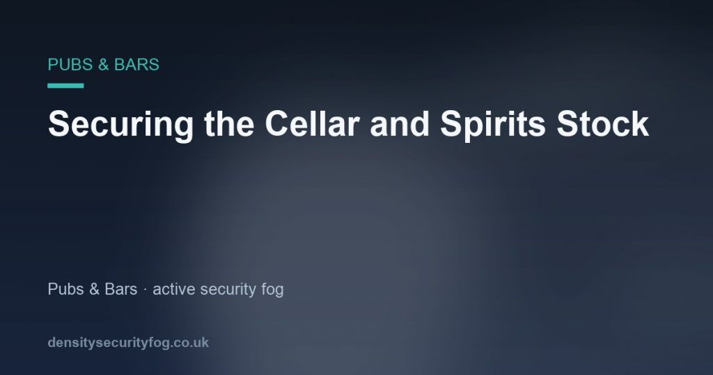 Dense security fog filling a pub cellar to prevent break-in theft