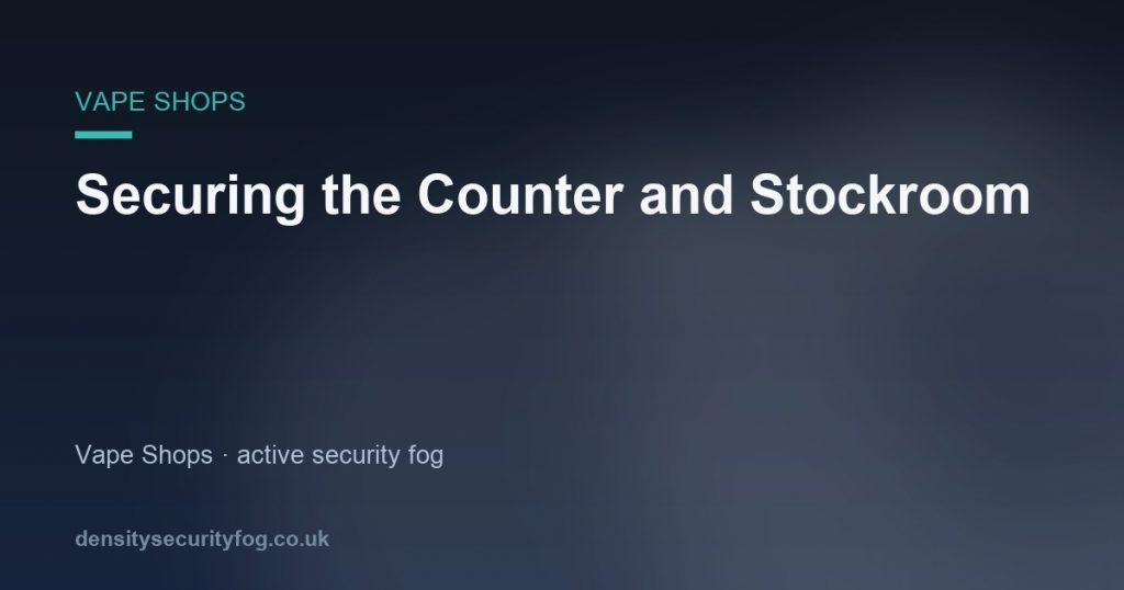 Dense fog filling a vape shop counter area to deter theft and prevent retail crime